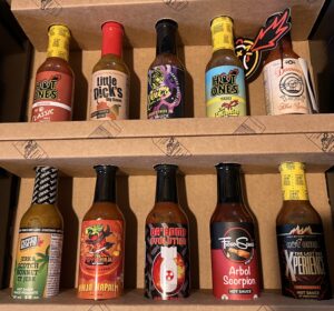 The Hot Ones season 25 lineup of hot sauces